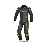 BELA ROCKET Mix Kangaroo 1 PC Moto Fato Preto Amarelo Flúor - imagem frontal do terno